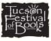 A black and white logo for the tucson festival of books.